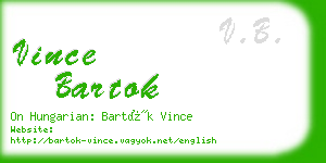 vince bartok business card